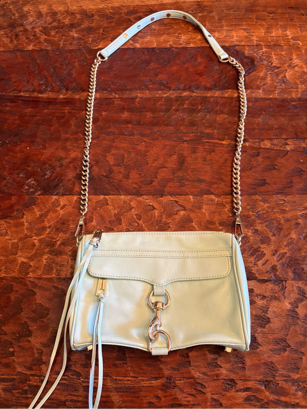 Rebecca Minkoff Light Blue Leather Chain Strap Crossbody